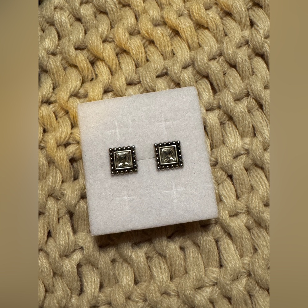 Brighton Twinkle Silver Square Mini Post Earrings - image 3